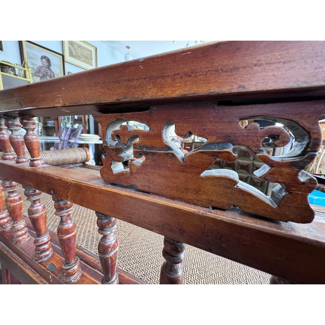 Antique Chinese Elm Daybed With Rattan Seat and Shou Bolster, Late Qing Dynasty For Sale - Image 12 of 12