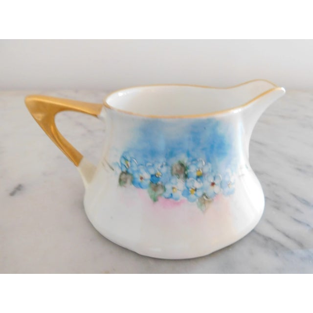 Late 19th Century Z.S.&Co. Bavaria Hand-Painted Porcelain Antique Creamer and Sugar - a Pair For Sale - Image 5 of 12