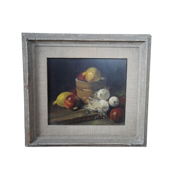 Baroque Mid Century Pair of Robert J Smith Still Life Oil Paintings on Board Framed 24" For Sale - Image 3 of 12