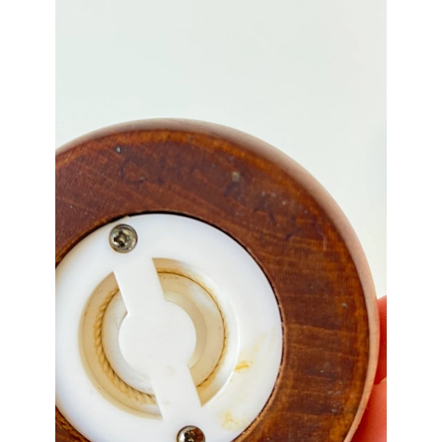 Brown Vintage Hand Turned Cherrywood Salt Shaker & Pepper Grinder Combo For Sale - Image 8 of 9