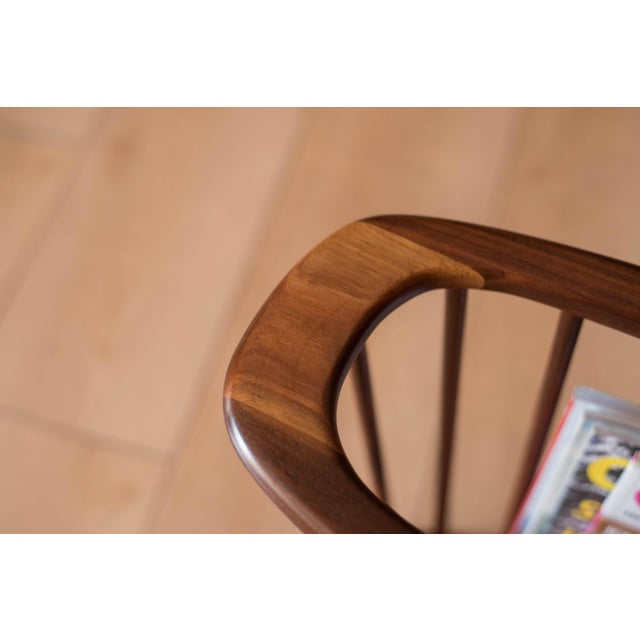 Brown Mid Century Modern Solid Walnut Spindle Magazine Rack Stand by Arthur Umanoff For Sale - Image 8 of 8