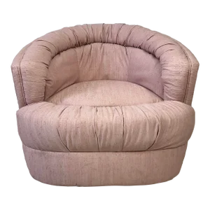 1980s Barrel Back Swivel Chair by Brookwood Furniture
