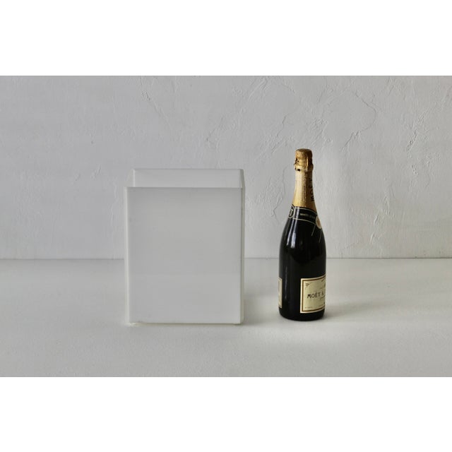 Vintage Tizo Style White Lucite Acrylic Waste Basket For Sale - Image 11 of 12