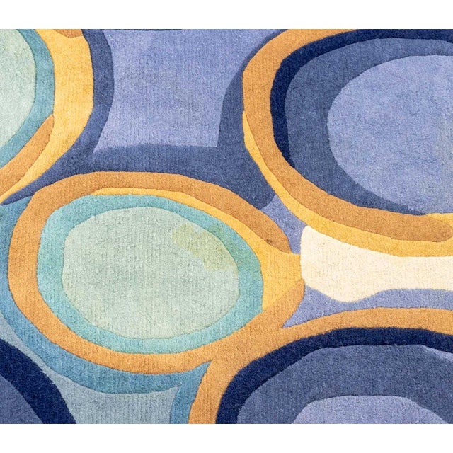 Contemporary Momeni Blue New Wave Rug, 8' X 5' 2" For Sale - Image 3 of 8