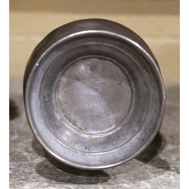 19th Century French Pewter Lidded Measures With Chain Handles, Set of Six For Sale - Image 14 of 15