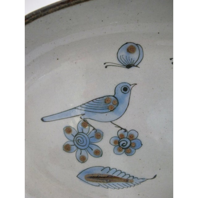 Ken Edwards Tonala Mexican pottery large oval serving bowl. Hand crafted in Tonala, Jalisco, Mexico, this stoneware piece...