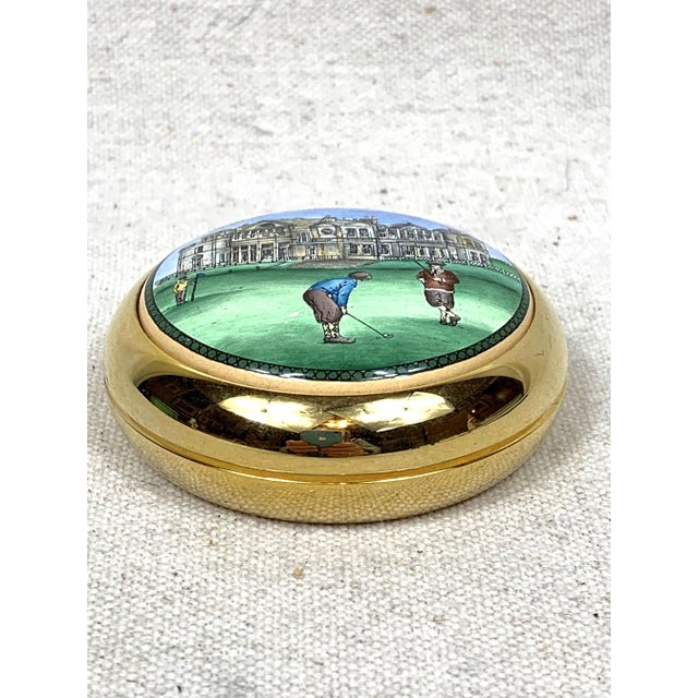 Vintage Halcyan Days Enamel paper weight representing golfers at the St. Andrews course. This is a pre-owned item so...