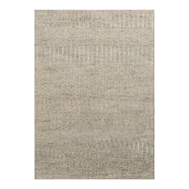 Rug & Kilim’s Contemporary Rug With Textural Design in Tonal Gray For Sale