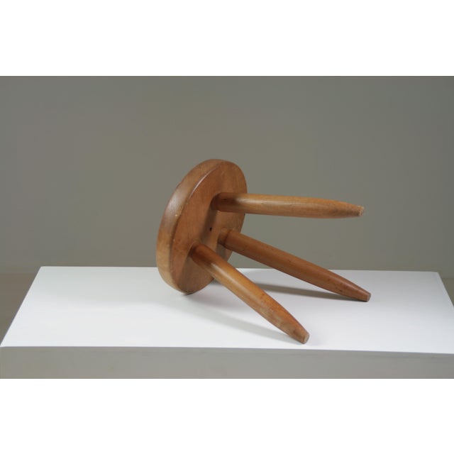 Charlotte Perriand High Ash Stool Berger Model attributed to Charlotte Perriand, France, 1950s For Sale - Image 4 of 18