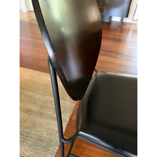 Black Dakota Jackson "Vik-Ter" Black Leather Counter Stools Set of 3 For Sale - Image 8 of 9