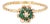 Emerald Diamond Tulip Ring Sz 5.5 Vintage 14k Yellow Gold Stacking Band Jewelry For Sale