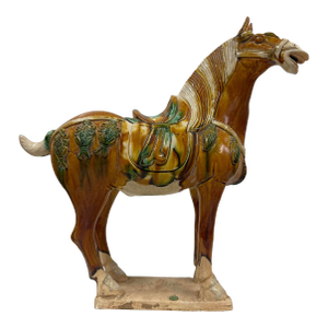20th Century Chinese Ceramic Tang SanCai (Tri Color)Horse