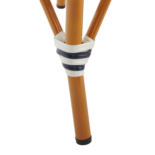 Contemporary California Bar Stool - White/Navy For Sale - Image 3 of 11