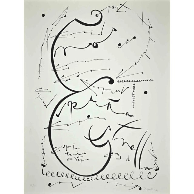 Rafael Alberti, Letter E, Original Lithograph, 1972 For Sale - Image 3 of 3