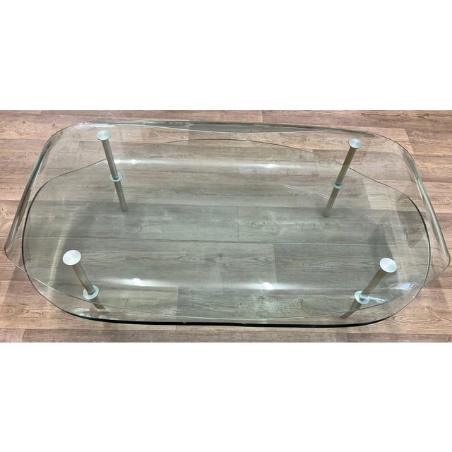 Double-Space Low Table in Tempered Glass from Fiam-Pesaro For Sale - Image 5 of 7