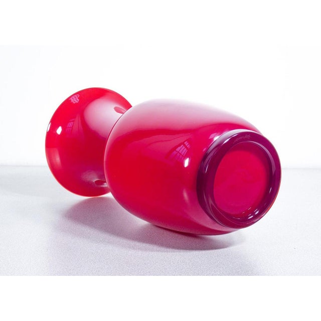 Red Opaline Glass Vase from Venini, 2003 For Sale - Image 12 of 14