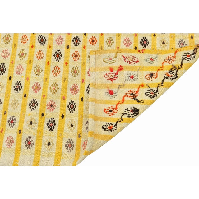 Mid 20th Century Mid 20th Century Mid 20th Century Yellow Vintage Turkish Kilim Rug For Sale - Image 5 of 7