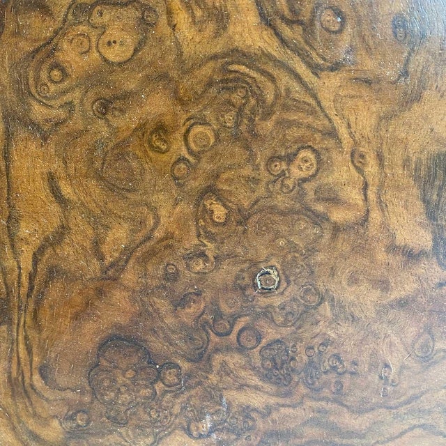 Large English Georgian Style Burled Walnut and Brass Oval Gallery Serving Tray For Sale - Image 10 of 16