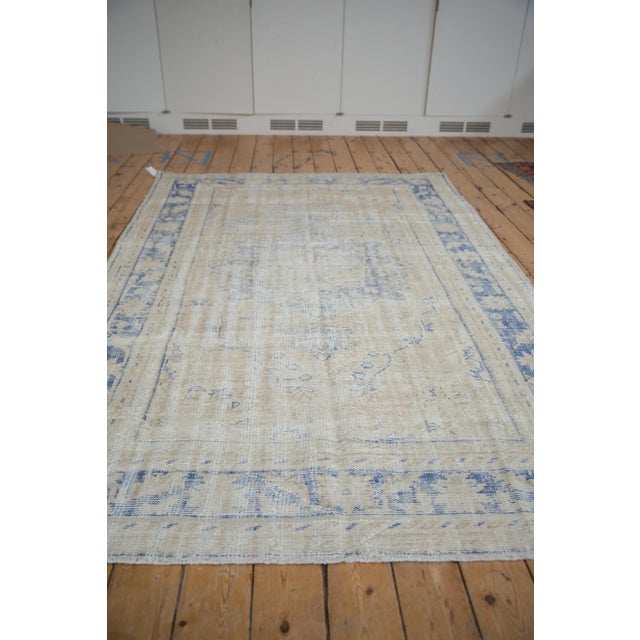 Textile Vintage Distressed Oushak Carpet - 5'11" x 9'5" For Sale - Image 7 of 9