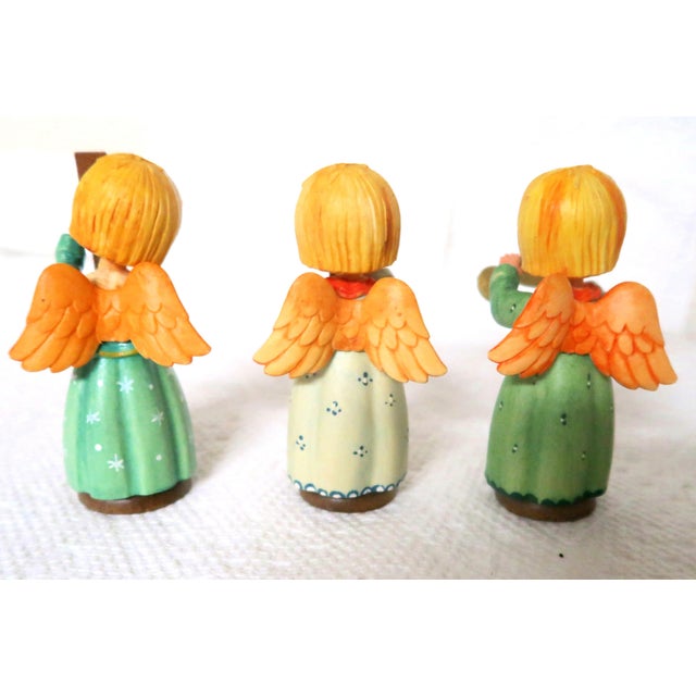 Late 20th Century Anri - Hand-Crafted Hand-Painted Angels Playing Music for the Holidays! For Sale - Image 5 of 15
