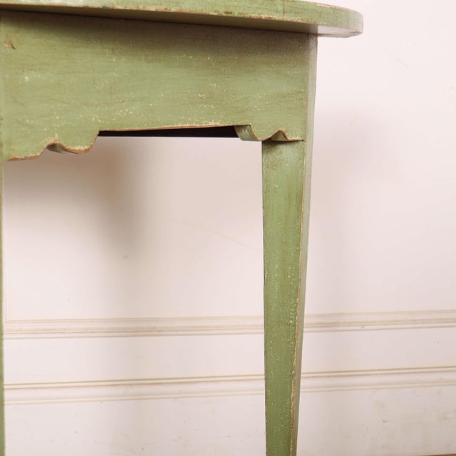 English Painted Demi-Lune Console Table, 1890s For Sale - Image 3 of 7