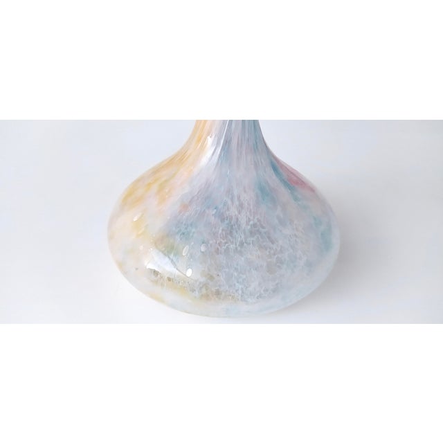 Vintage Pastel Pink Polychrome Murano Glass Flower Vase For Sale - Image 13 of 15