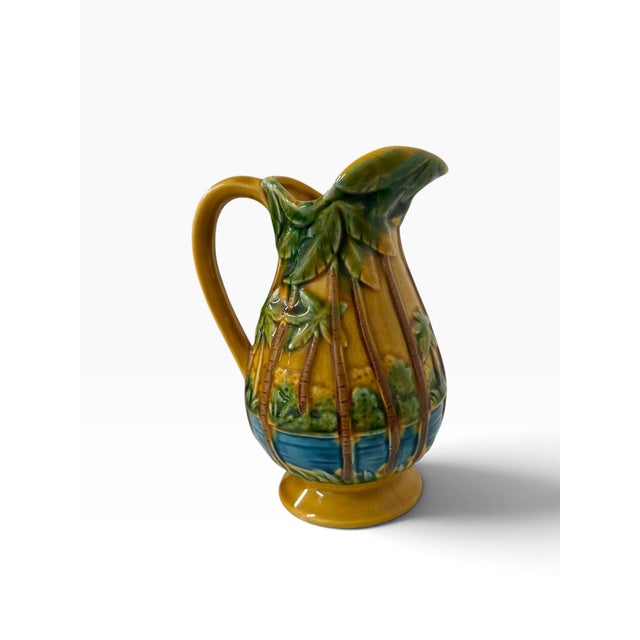 Late 20th Century Vintage Florida Souvenir Palm Tree Pitcher For Sale - Image 5 of 8