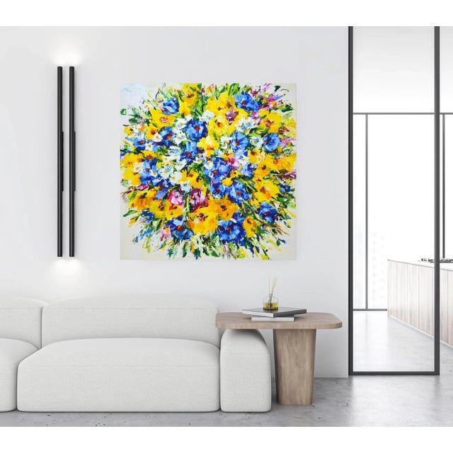 Cornflower Blue Flowers. Summer.Modern Original Hand Painting. Arts Bound For Sale - Image 8 of 11