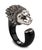 Miriam Salat Lion Head Art Deco Sterling Silver Black Resin & White Topaz Ring For Sale - Image 18 of 18