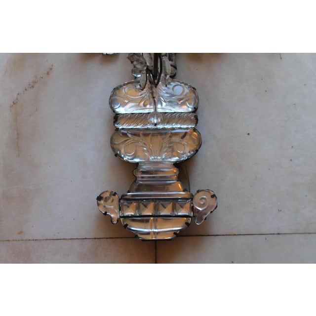 Monumental Signed Maison Bagues France Crystal Floral Bouquet Wall Sconces a - Pair For Sale In Miami - Image 6 of 12