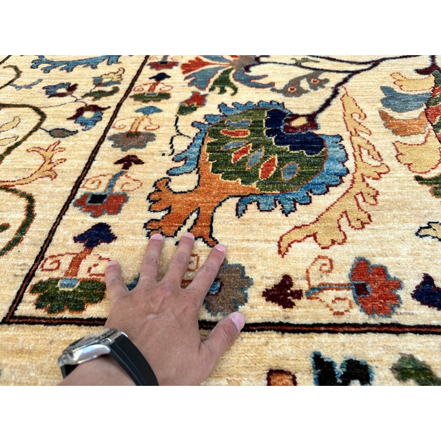 Hand-Knotted Afghan Suzani Chobi Wool Area Rug - 8'3" X 11'4" For Sale - Image 12 of 15