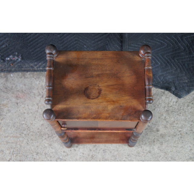 Cushman of Vermont Antique Cushman Mahogany Humidor Tobacco Smoking Cabinet Table Stand 27" For Sale - Image 4 of 11