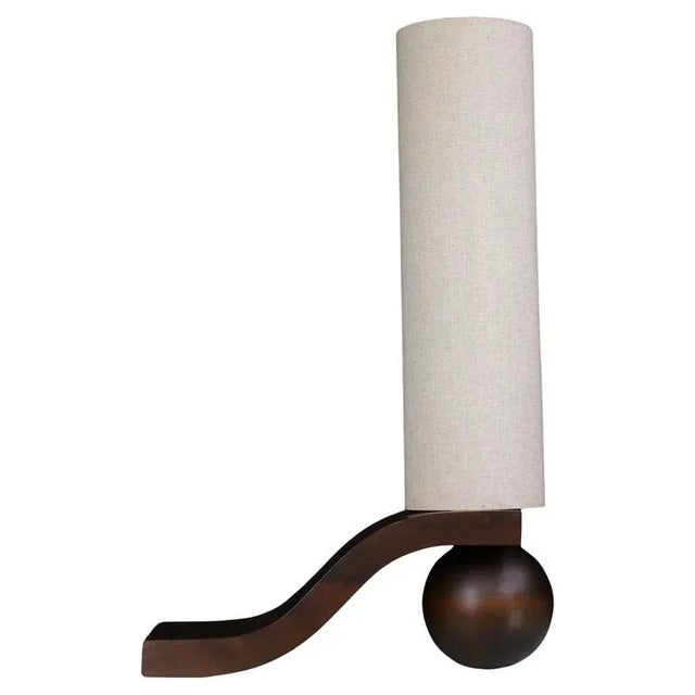 Mid-Century Czech Table Lamp in Sculpted Wood by Vladimír Nývlt, 1970s For Sale - Image 12 of 12