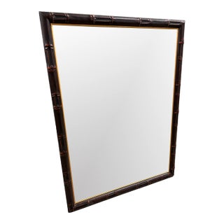 Late 20th Century Extra Large Bamboo Wall Mirror Framed by O’Karma Jones Co. In Atlanta, Ga For Sale