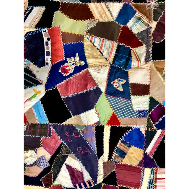 Late 19th Century Late 19th-Century American Crazy Quilt For Sale - Image 5 of 11