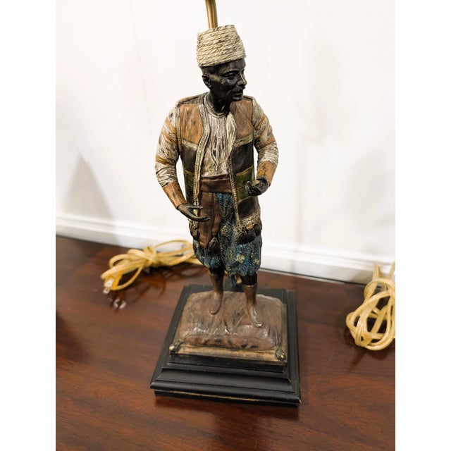 Mid 20th Century Rare Viennese Cold Painted Bronze Figural Table Lamps, Orientalist Sculptures - a Pair For Sale - Image 11 of 17