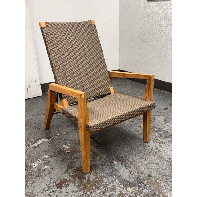 Modern Janus Et Cie Quinta Teak Woven Reclining Lounge Chair, Outdoor For Sale - Image 3 of 12
