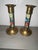Late 20th Century Vintage Chinoiserie Brass and Cloisonné Enamel Candlestick Holders - Pair For Sale - Image 4 of 9