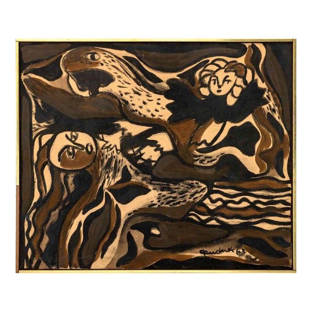 Walter Gaudnek "The Creation of Eve" Oil, 1963 For Sale