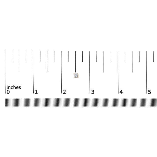 14K Yellow Gold 1/4 Cttw Invisible Set Princess-Cut Diamond Square Stud Earring (J-K Color, I1-I2 Clarity) For Sale In New York - Image 6 of 6