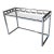 1970s Willy Rizzo–Style Chrome & Glass Writing Desk | Geometric Hollywood Regency Console Table For Sale