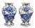 Antique French Blue and White Faience Vases from Desvres, Fourmaintraux-Courquin, 1880s, Set of 2 For Sale