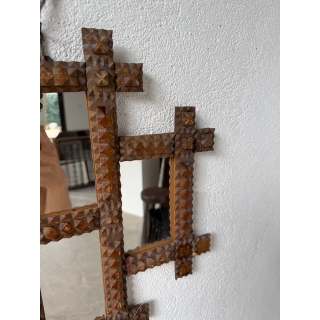 Tramp Art Mirror Frames, 1890s, Set of 2 For Sale - Image 15 of 18