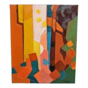 Michel Petiot, Known as Micha "Composition With Violin No. 2" Canvas, Signed