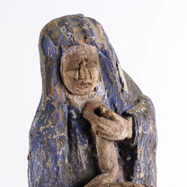 La Pietà Wooden Sculpture For Sale - Image 3 of 11