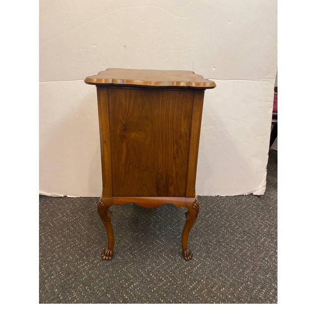Wood Mid 19th Century Flame Walnut Sewing Table Cabinet For Sale - Image 7 of 10