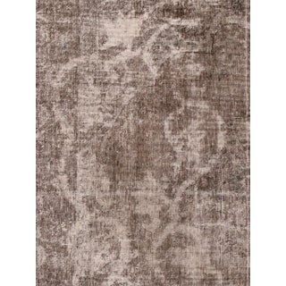 Gray Vintage Tabriz Handmade Wool Rug For Sale