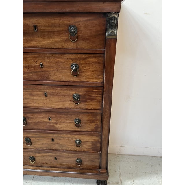 Empire Chest of Drawers in Mahogany and Veneer, 19th Century For Sale - Image 16 of 16