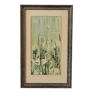Milia Laufer Impressionist Style Framed Swan Print
