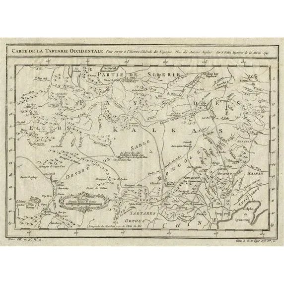 Mid 18th Century Antique Map of Tartary and Northeast Asia, 1749 For Sale - Image 5 of 5